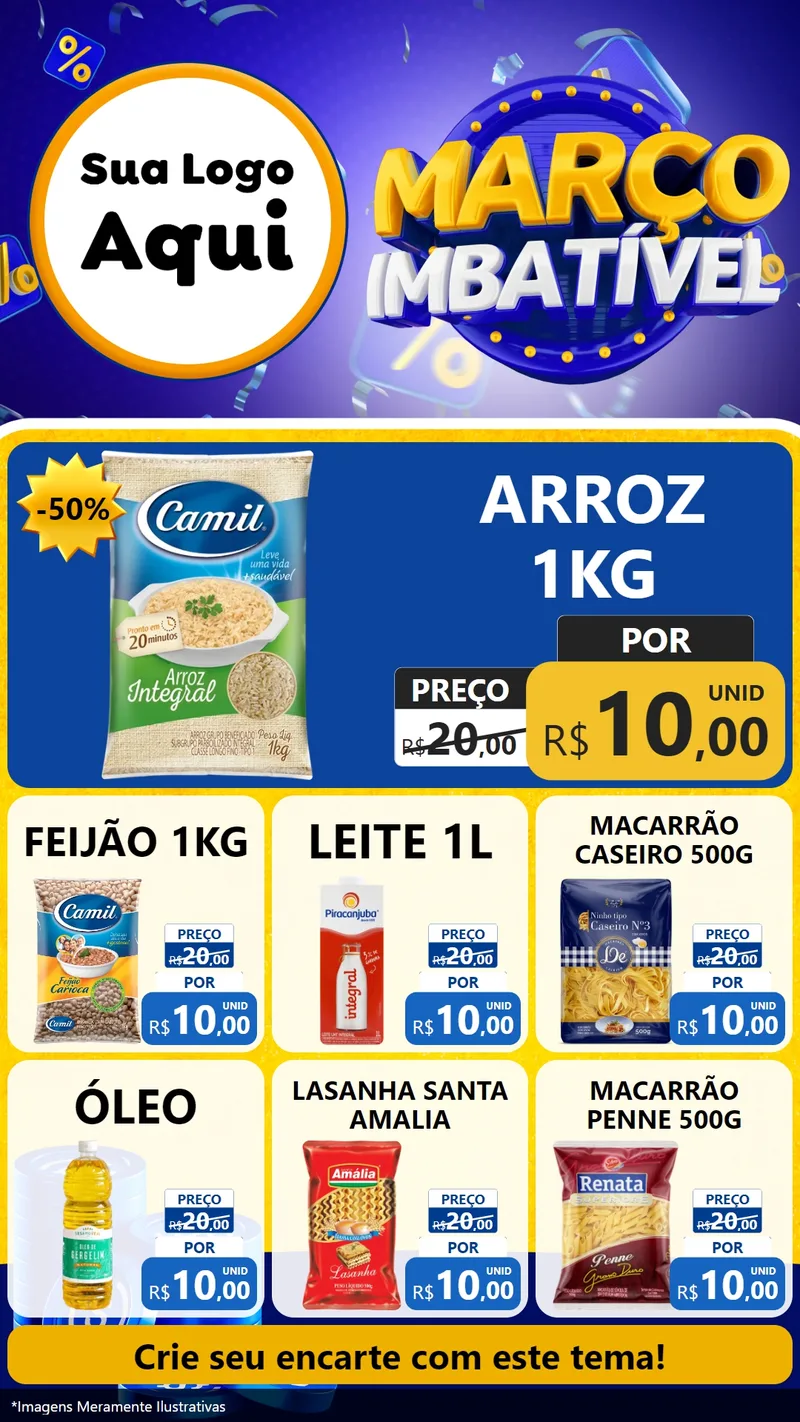 Modelo de Rede Social para Stories com o tema Março Imbatível para Supermercado