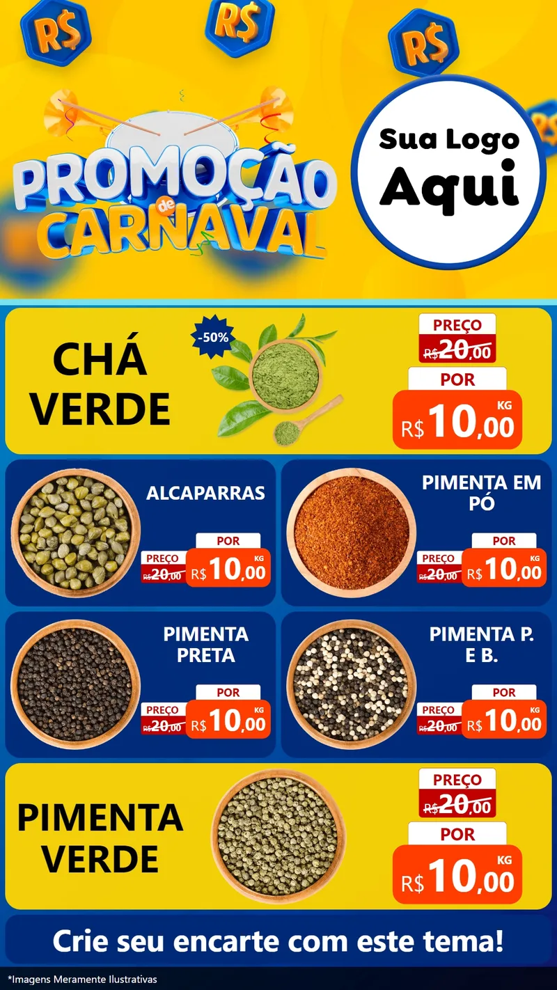 Modelo de TV para TV Vertical com o tema Promoção de Carnaval para Produtos Naturais