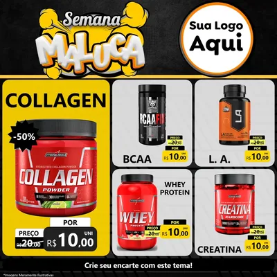 Modelo de Rede Social para Feed Facebook com o tema Semana Maluca para Suplementos alimentares