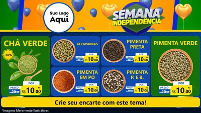 Modelo de TV para TV Horizontal com o tema Semana da Independência para Produtos Naturais