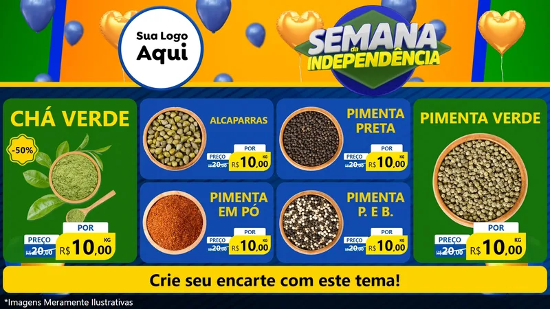 Modelo de TV para TV Horizontal com o tema Semana da Independência para Produtos Naturais