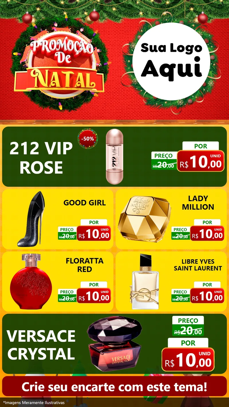 Modelo de TV para TV Vertical com o tema Promoção de Natal para Perfumes