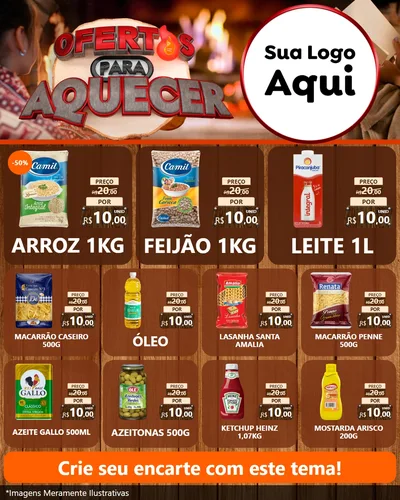 Modelo de Rede Social para Feed Instagram com o tema Ofertas Para Aquecer para Supermercado