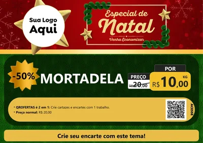 Modelo de Cartaz para Cartaz A4 Horizontal com o tema Especial de Natal para Frios e Laticínios