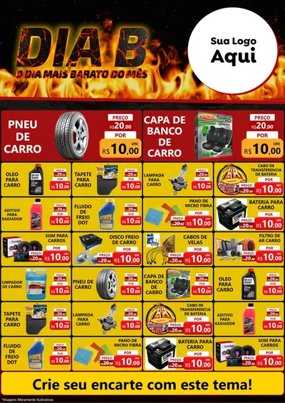 Modelo de Encarte para Encarte A4 Vertical com o tema Dia B para Auto peças
