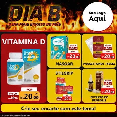 Modelo de Rede Social para Feed Facebook com o tema Dia B para Farmácia