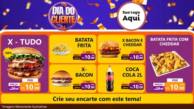 Modelo de TV para TV Horizontal com o tema Dia do Cliente para Hamburgueria