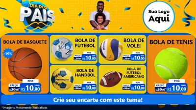 Modelo de TV para TV Horizontal com o tema Dia dos Pais para Artigos Esportivos