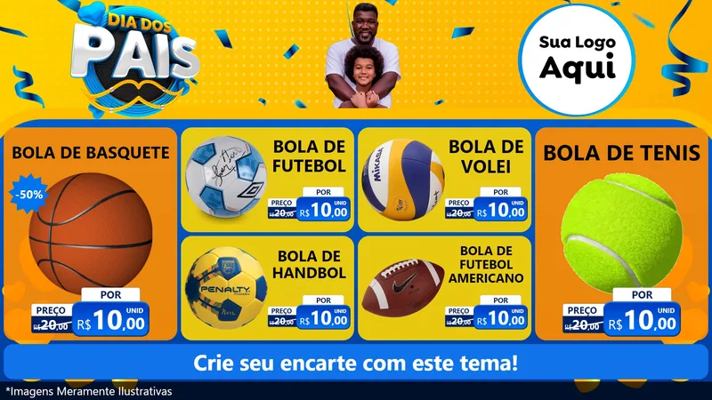 Modelo de TV para TV Horizontal com o tema Dia dos Pais para Artigos Esportivos