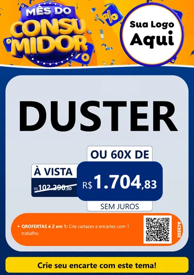 Modelo de Cartaz para Cartaz A4 Vertical com o tema Mês do Consumidor para Concessionaria de Carros