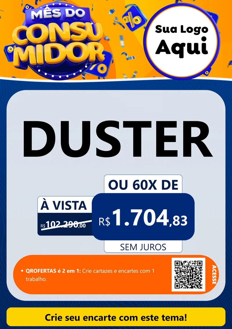 Modelo de Cartaz para Cartaz A4 Vertical com o tema Mês do Consumidor para Concessionaria de Carros