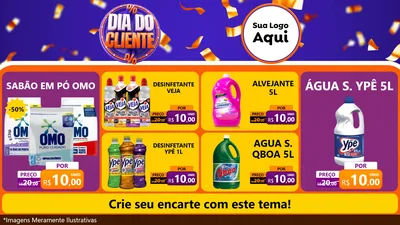 Modelo de TV para TV Horizontal com o tema Dia do Cliente para Produtos de Limpeza