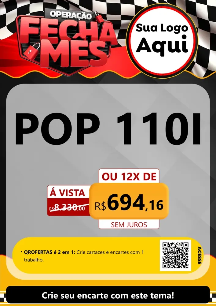 Modelo de Cartaz para Cartaz A4 Vertical com o tema Operação Fecha Mês - Auto Moto para Concessionaria de Motos