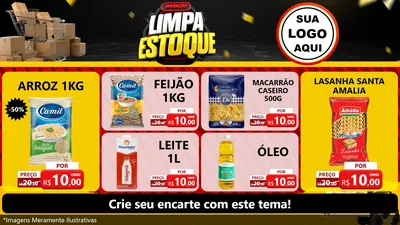 Modelo de TV para TV Horizontal com o tema Operação Limpa Estoque para Supermercado