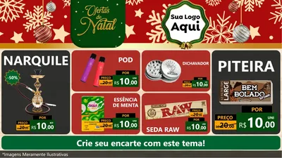 Modelo de TV para TV Horizontal com o tema Natal de Ofertas para Tabacaria