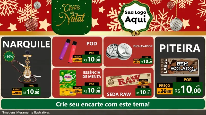 Modelo de TV para TV Horizontal com o tema Natal de Ofertas para Tabacaria