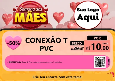 Modelo de Cartaz para Cartaz A4 Horizontal com o tema Semana das Mães para Tubos e conexões