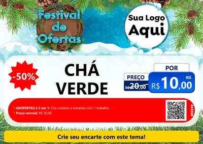 Modelo de Cartaz para Cartaz A4 Horizontal com o tema Festival de Ofertas - Inverno para Produtos Naturais