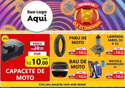 Modelo de Encarte para Encarte A4 Horizontal com o tema Quarta da Economia para Moto peças