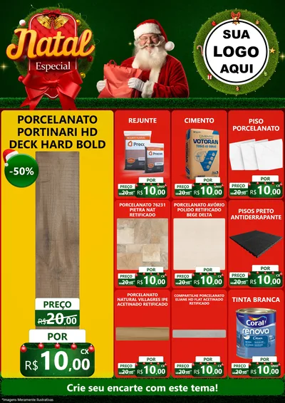 Modelo de Encarte para Encarte A4 Vertical com o tema Natal Especial para Pisos e revestimentos