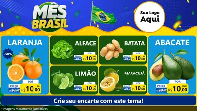 Modelo de TV para TV Horizontal com o tema Mês do Brasil para Hortifrúti