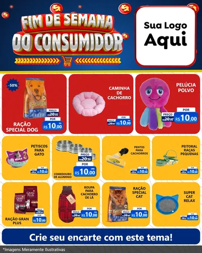 Modelo de Rede Social para Feed Instagram com o tema Fim de Semana do Consumidor para Pet Shop