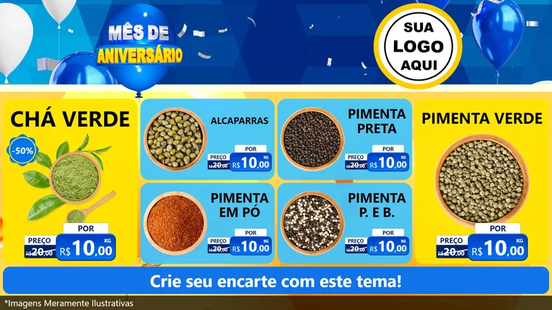 Modelo de TV para TV Horizontal com o tema Mês de Aniversário para Produtos Naturais