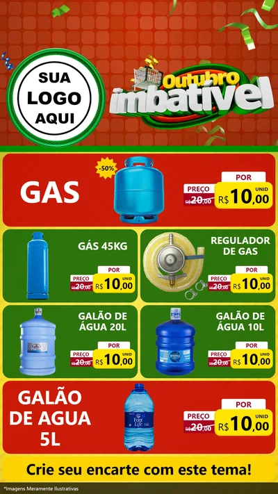 Modelo de TV para TV Vertical com o tema Outubro Imbatível para Água e gás
