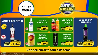 Modelo de TV para TV Horizontal com o tema Semana da Independência Declaramos Preços Baixos para Distribuidora de bebidas