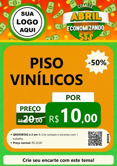 Modelo de Cartaz para Cartaz A4 Vertical com o tema Comece Abril Economizando para Material para Construção