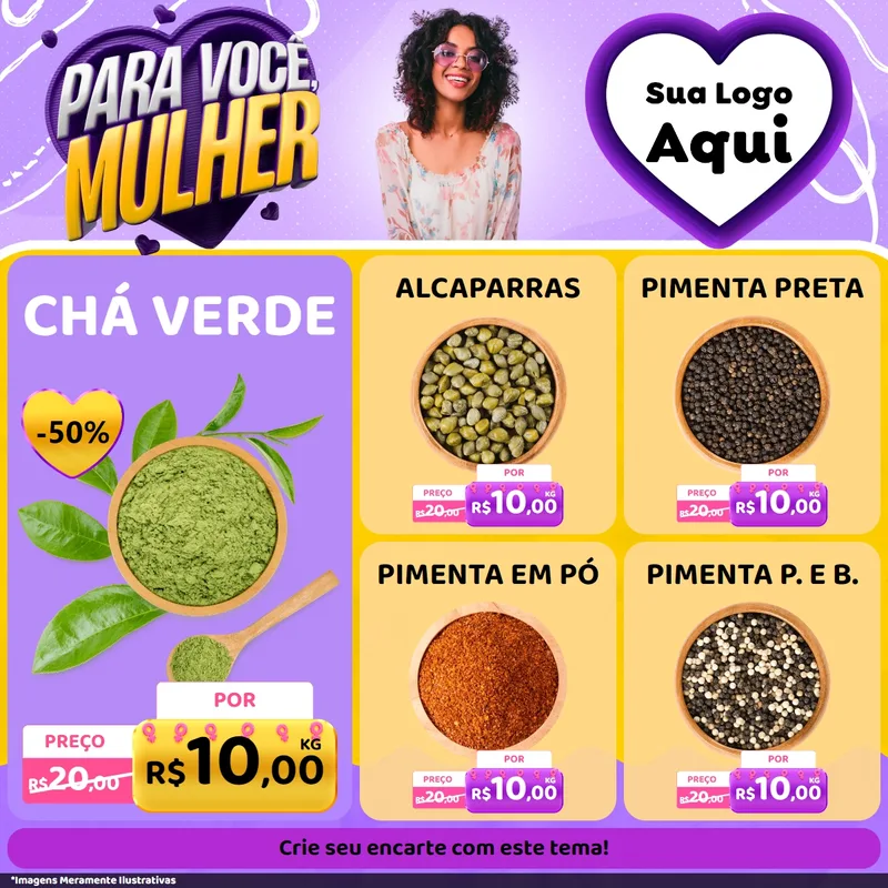Modelo de Rede Social para Feed Facebook com o tema Para Você, Mulher para Produtos Naturais