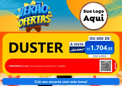 Modelo de Cartaz para Cartaz A4 Horizontal com o tema Verão de Ofertas para Concessionaria de Carros