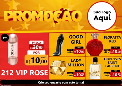 Modelo de Encarte para Encarte A4 Horizontal com o tema Promoção para Perfumes