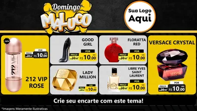 Modelo de TV para TV Horizontal com o tema Domingo Maluco para Perfumes