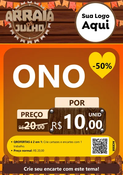 Modelo de Cartaz para Cartaz A4 Vertical com o tema Arraiá de Julho - Junina para Óticas
