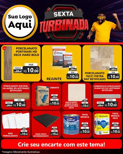 Modelo de Rede Social para Feed Instagram com o tema Sexta Turbinada para Pisos e revestimentos