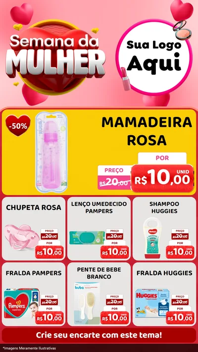 Modelo de Rede Social para Stories com o tema Semana da Mulher para Bebês