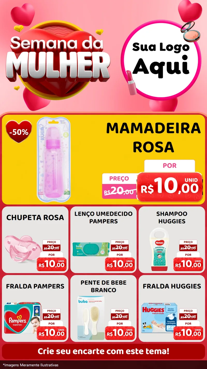 Modelo de Rede Social para Stories com o tema Semana da Mulher para Bebês