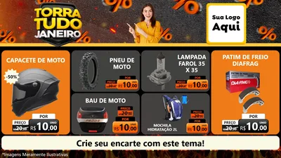 Modelo de TV para TV Horizontal com o tema Torra Tudo Janeiro para Moto peças