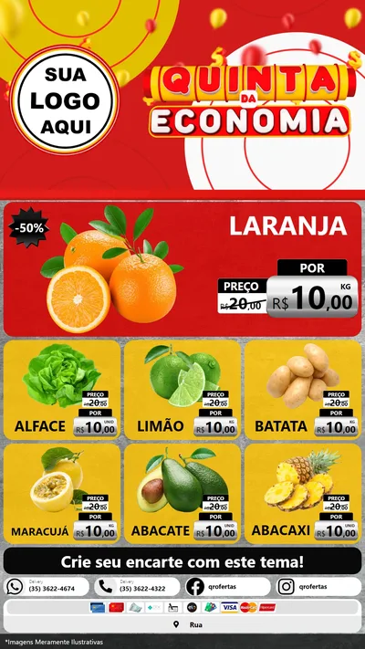 Modelo de Rede Social para Stories com o tema Quinta da Economia para Hortifrúti