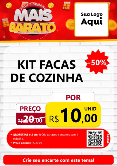 Modelo de Cartaz para Cartaz A4 Vertical com o tema Mais Barato para Utilidades Domésticas