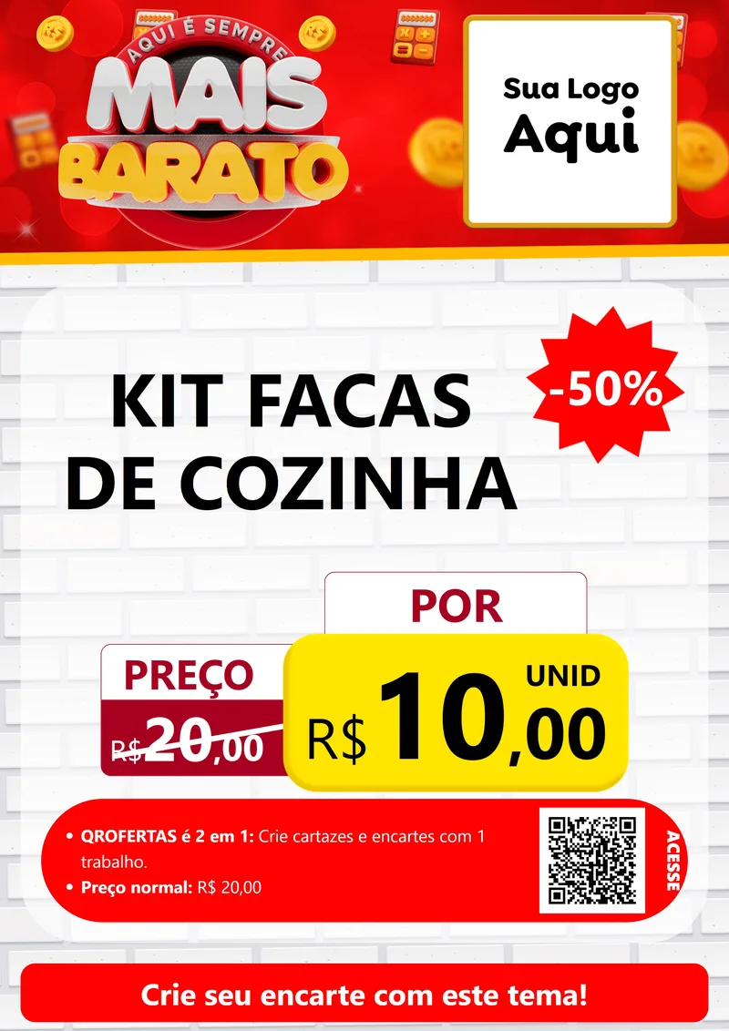 Modelo de Cartaz para Cartaz A4 Vertical com o tema Mais Barato para Utilidades Domésticas
