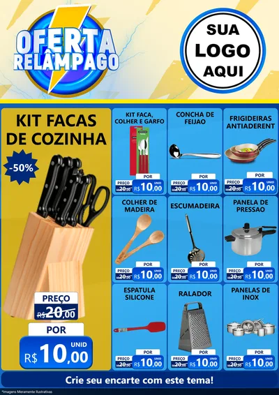 Modelo de Encarte para Encarte A4 Vertical com o tema Oferta Relâmpago para Utilidades Domésticas