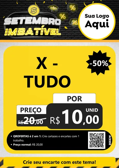 Modelo de Cartaz para Cartaz A4 Vertical com o tema Setembro Imbatível para Hamburgueria