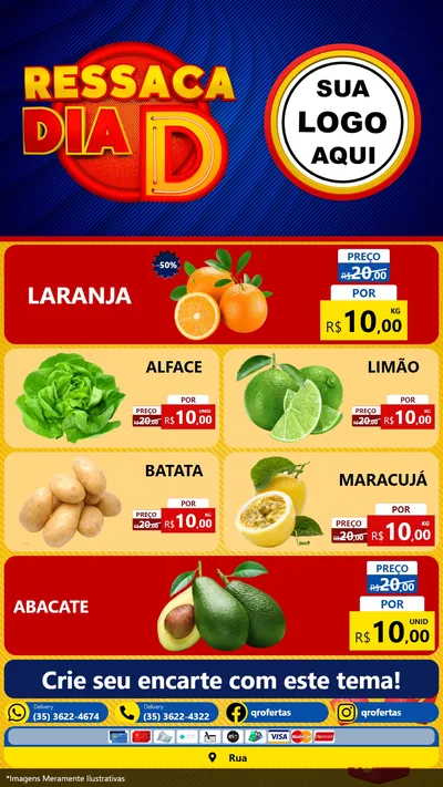 Modelo de TV para TV Vertical com o tema Ressaca Dia D para Hortifrúti