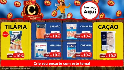 Modelo de TV para TV Horizontal com o tema Dia C - O Dia Mais Barato Do Mês para Peixaria
