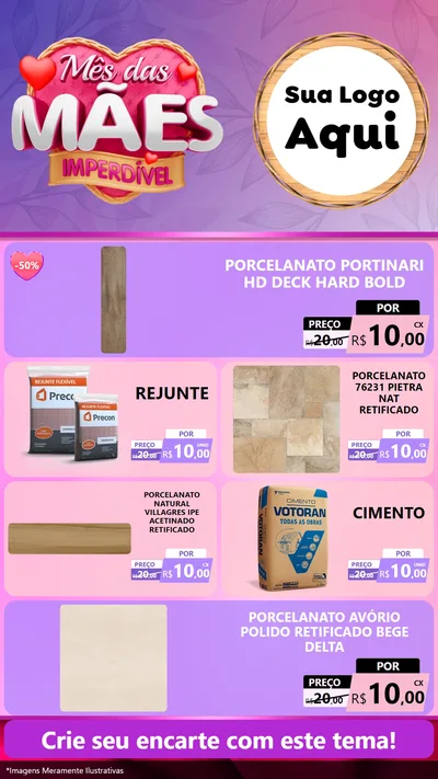Modelo de TV para TV Vertical com o tema Mês das Mães Imperdível para Pisos e revestimentos