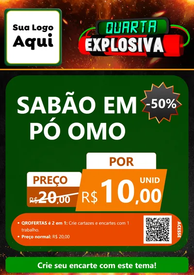 Modelo de Cartaz para Cartaz A4 Vertical com o tema Quarta Explosiva para Produtos de Limpeza