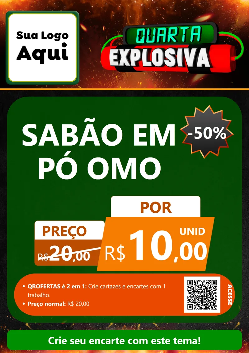 Modelo de Cartaz para Cartaz A4 Vertical com o tema Quarta Explosiva para Produtos de Limpeza