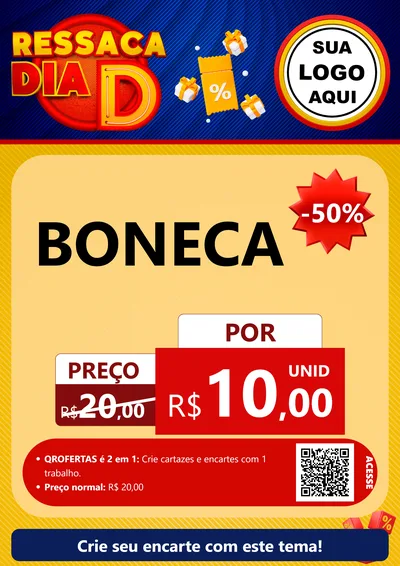 Modelo de Cartaz para Cartaz A4 Vertical com o tema Ressaca Dia D para Brinquedos
